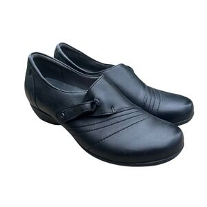 Dansko Franny Leather Slip On Loafers Comfort Casual Shoes‎ Black US 6.5-7